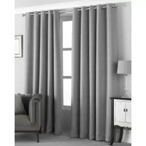 Riva Home Pendleton Ringtop Eyelet Curtains (168 x 137cm) (Graphite)