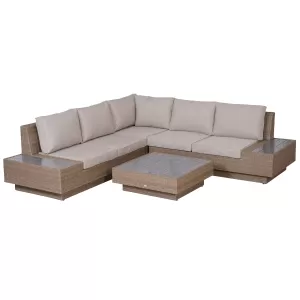 Outsunny 4 Pcs Rattan Sofa Furniture Set W/Cushions-Beige