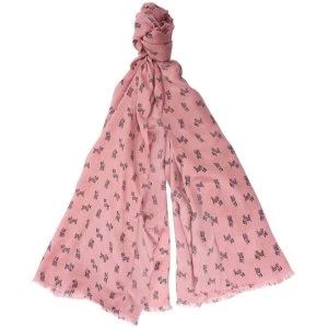 Barbour Womens Dog Print Wrap Rose Tan