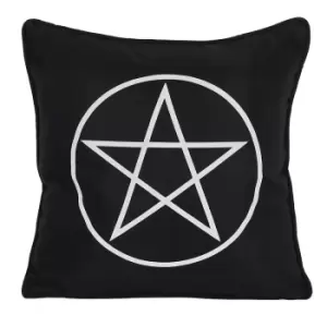 Something Different Pentagram Pattern Square Cushion (One Size) (Black/White)