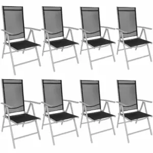 Tectake Folding Aluminium Garden Chairs Set Of 8 Silver