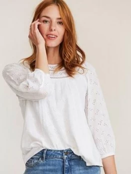 Fatface Maisy Lace Top - White