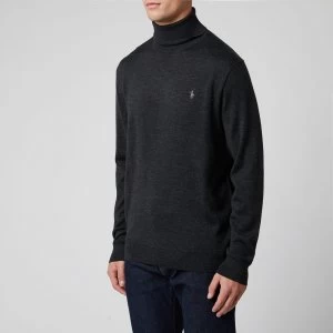 Polo Ralph Lauren Mens Merino Wool Turtleneck Jumper - Dark Granite Heather - XL