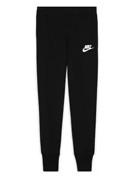 Nike Girls Nsw Club Ft Hw Fitted Pant, Black/White, Size S+