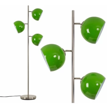 Elliott Floor Lamp in Chrome with Arco Shade - Green - No Bulb