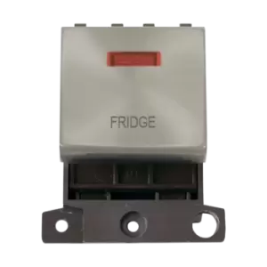 Click Scolmore MiniGrid 20A Double-Pole Ingot & Neon Fridge Switch Satin Chrome - MD023SC-FD