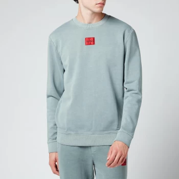 Hugo Boss Logo Patch Crewneck Sweatshirt Pastel Blue Size M Men