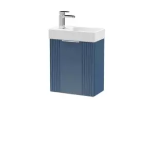 Nuie Deco Compact 400mm Wall Hung Cabinet & Basin - Satin Blue