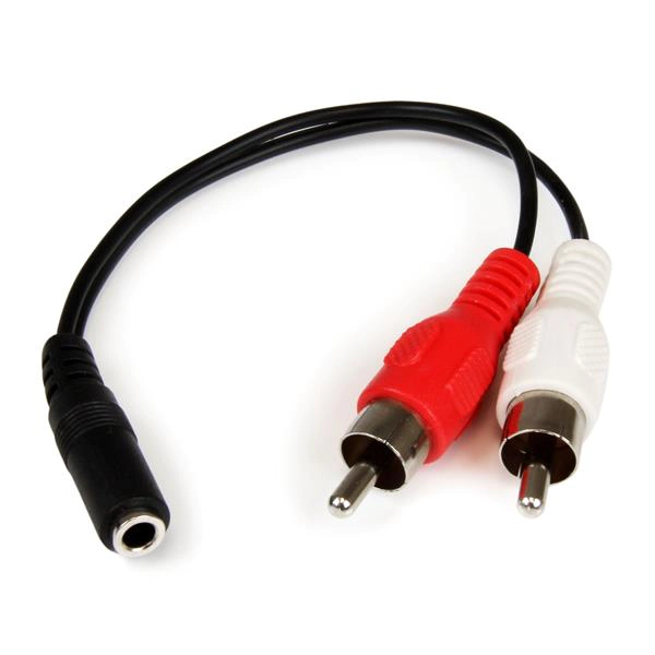 StarTech 6" Stereo Audio Cable 3.5mm Female to 2x RCA Male