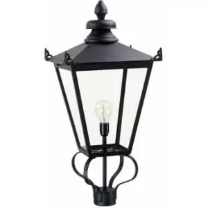 Loops - IP23 1 Bulb Lantern Head Only Black LED E27 200W Bulb Light Fitting