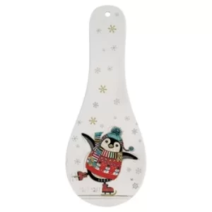 Kooks Xmas Penguin Skater Spoon Rest