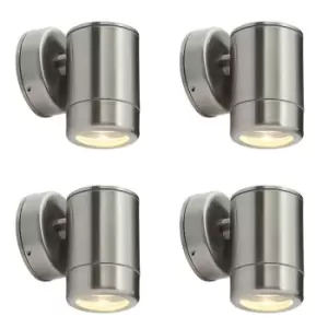 4 PACK Outdoor IP65 Wall Downlight - Dimmable 7W LED GU10 - Stainless Steel