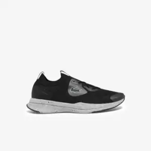 Lacoste Mens Run Spin Eco Textile Trainers Size 9 UK Black & Off White