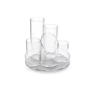 Osco Acrylic 5 Tube Pen Pot Clear, Clear