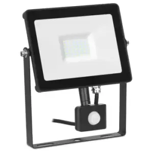 Enlite Quazar30W Adjustable IP65 Driverless LED Floodlight with PIR Sensor 4000K Black - EN-FLH30PBLK/40