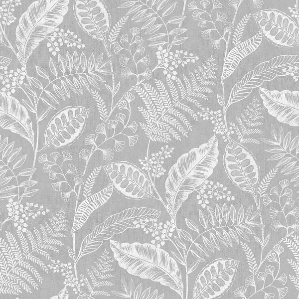 Fresco Artisan Leaf Grey Wallpaper