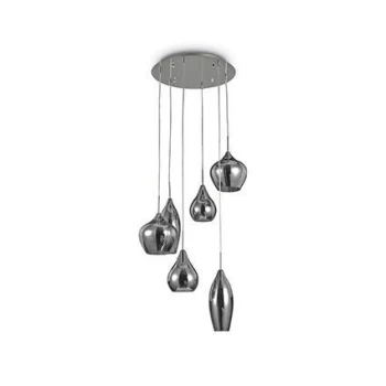 Soft 6 Light Spiral Cluster Ceiling Pendant Grey, E14