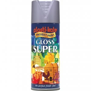 Plastikote Super Gloss Aerosol Spray Paint Aluminium 400ml