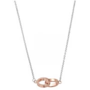 Olivia Burton Womens Interlink Chain Necklace - Silver & Rose Gold