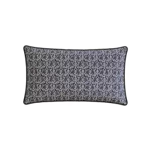 Bedeck of Belfast Nena Embroidered Cushion 70cm x 40cm, Denim