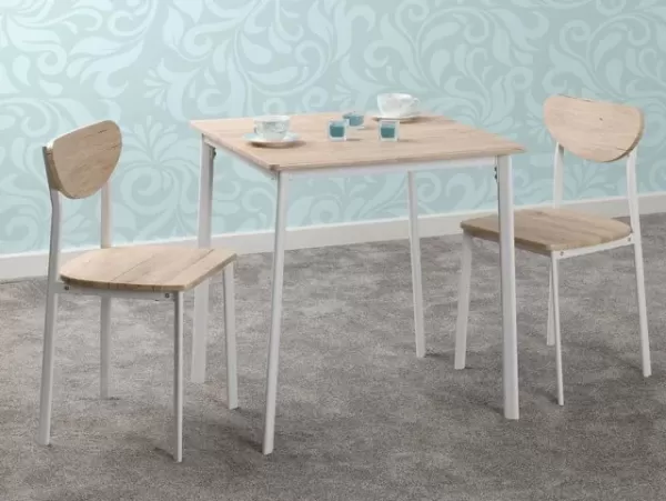 Seconique Riley White and Oak Dining Table and 2 Chair Set