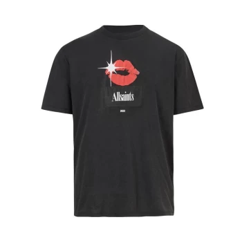 AllSaints Kiss Crew T Shirt - Black