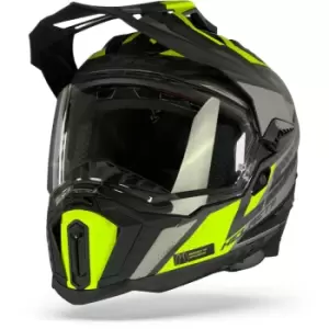 LS2 MX701 C Explorer Focus Matt Titanium Hivis Yellow 2XL