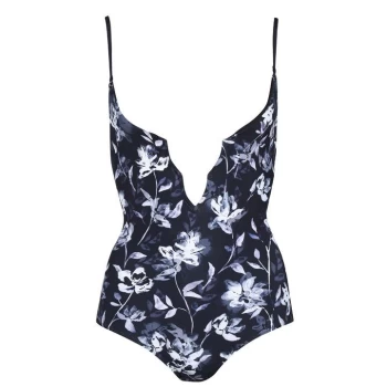 Firetrap Neck Bikini Suit - Black Flwr Prnt