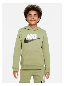 Nike Older Boys Nsw Club + Hbr Hoodie - Dark Green, Dark Green, Size S=8-10 Years