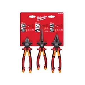 Milwaukee Plier Set 4932464575 Forged Alloy Steel Red, Yellow Pack of 3