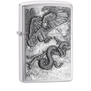 Zippo Eagle vs. Snake Brushed Chrome Finish Windproof Lighter