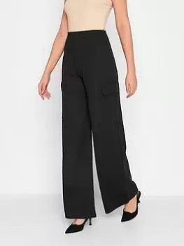 Long Tall Sally Black Cargo Wide Leg Trouser 34 Inch, Black, Size 18, Women