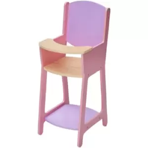 Teamson Kids - Olivia's Little World Nordic Wooden Doll High Chair 18 Baby Doll Furniture TD-12878A - Pink