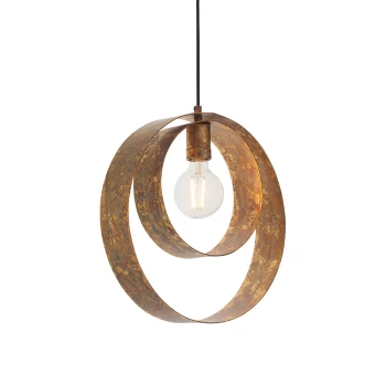 Messina Pendant Ceiling Light Gold Patina Finish & Dark Bronze Paint