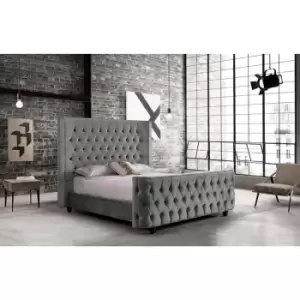 Harmony Bed King Plush Velvet Grey