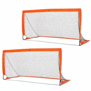 Homcom Football Goal Folding Outdoor With All Weather Net Kids Adults 6'x3'