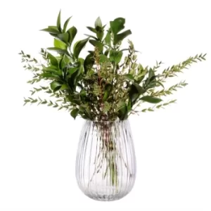 Fluted Glass Vase Clear