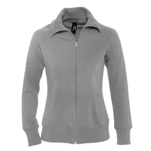 SOLS Womens/Ladies Soda Full Zip Active Sweat Jacket (M) (Deep Grey Marl)