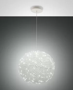 Sumter LED Spherical Pendant Ceiling Light White Glass