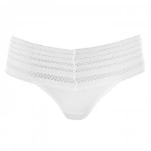 DKNY Cotton Lace Thong - PoplinWhite LUS