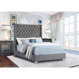 Envisage Trade - Nivana Upholstered Beds - Plush Velvet, Double Size Frame, Steel - Steel