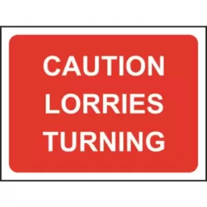 Zintec 1050x750mm Caution Lorries Turning Road Sign (no frame)