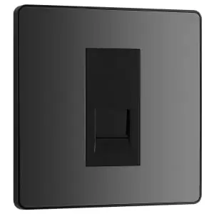 BG Evolve Master Black Chrome Single Telephone Socket