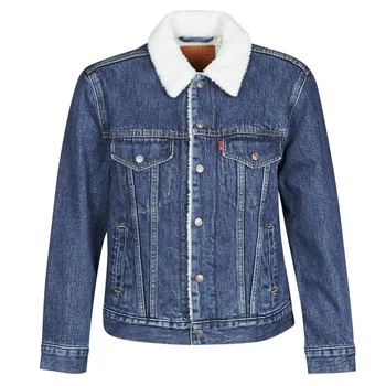 Levis EX-BF SHERPA TRUCKER womens Denim jacket in Blue - Sizes S,M,L,XL,XS,XXS