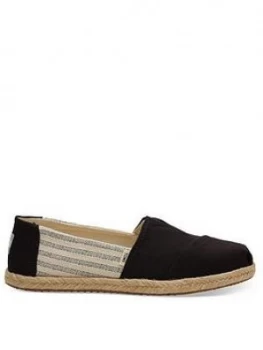 Toms Vegan Alpargata University Striped Espadrille - Black