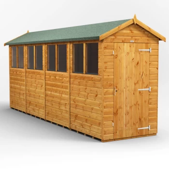 16x4 Power Apex Garden Shed - Brown