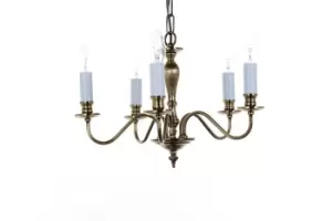 Georgian Light Bronze 5 Arm Chandelier