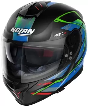 Nolan N80-8 Thunderbolt N-Com Helmet, black-green, Size S, black-green, Size S