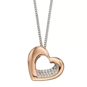 Sterling Silver Rose Gold Heart Necklace