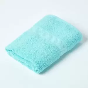 HOMESCAPES Turkish Cotton Guest Towel, Aqua - Aqua Blue